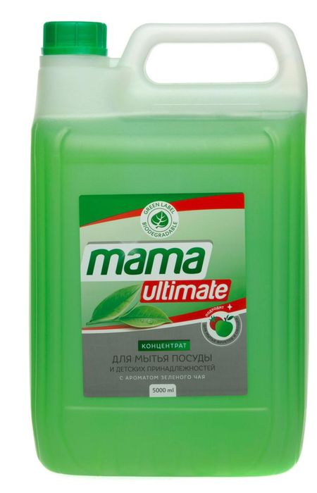 Средство-концентрат для мытья посуды и детских принадлежностей Mama Ultimate Зеленый чай, 5 л