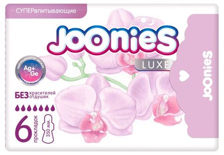 Прокладки гигиенические Joonies Luxe супервпитывающие, 6 шт