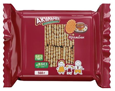 Печенье вафельное Акульчев Крэмблы, 560 г