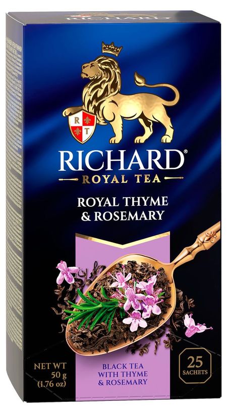 Чай черный Richard Royal Thyme & Rosemary с чабрецом и розмарином в пакетиках, 25х2 г