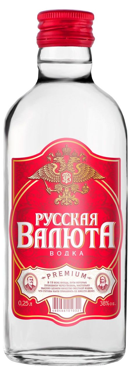 Водка Русская Валюта Россия, 0,25 л