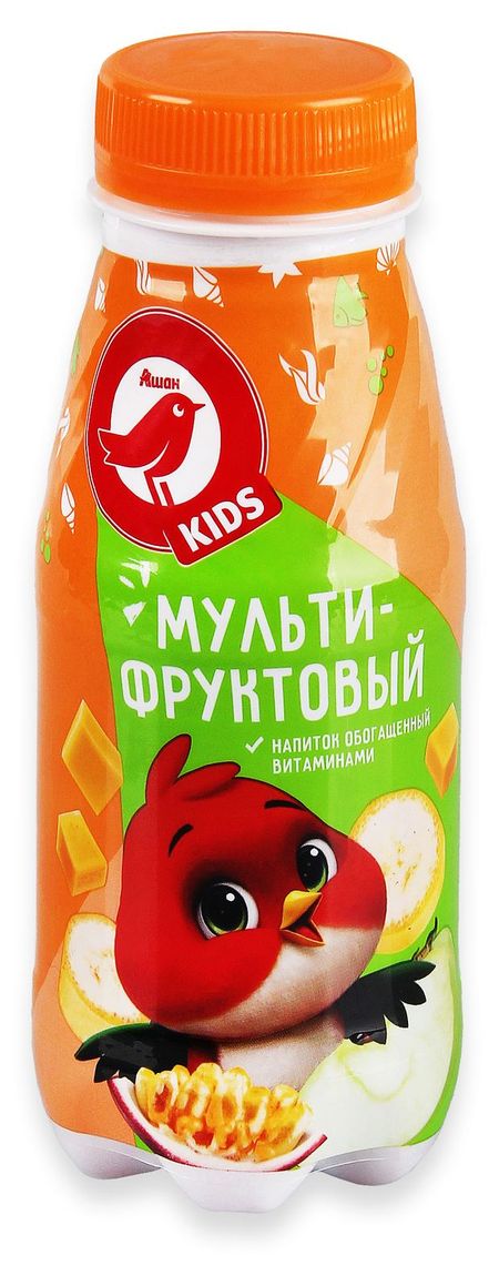 Напиток АШАН Красная птица Kids Мультифруктовый на фруктовой основе 250 мл