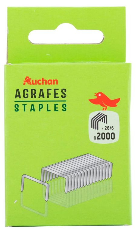 Скобы АШАН Красная птица 26/6 металлические