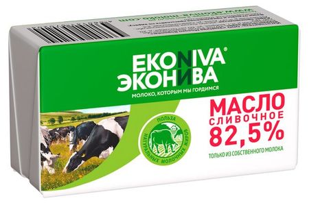 Масло сливочное ЭкоНива Традиционное 82,5% БЗМЖ, 180 г
