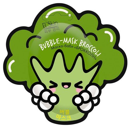 Маска-бабл для лица El`Skin Брокколи Корея, 10 г