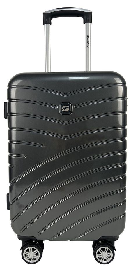 Чемодан пластиковый Airport черный 8 колес, 21х33х51 см, размер S релятивистская кинематика неевклидовы пространства и экспоненциальное отображение