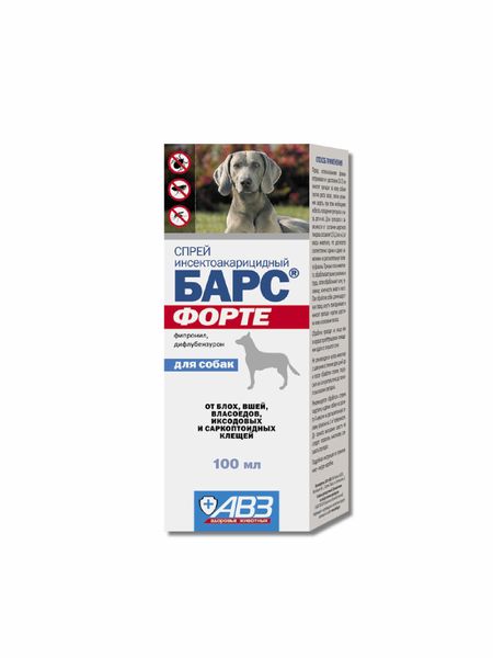 От блох и клещей Агроветзащита Спрей БАРС форте для обработки собак от блох и клещей (100 мл)