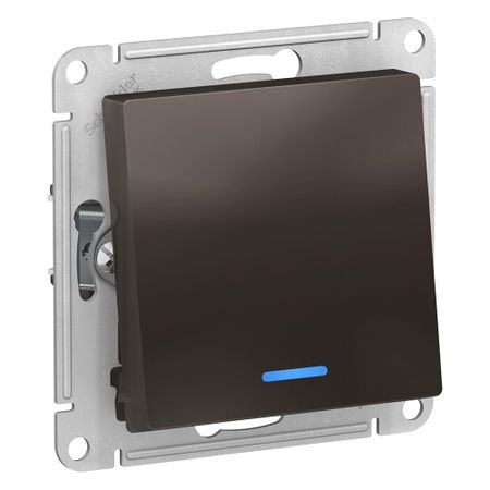Переключатель Systeme Electric AtlasDesign одноклавишный встраиваемый мокко с подсветкой (ATN000663)