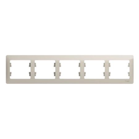 Рамка Systeme Electric Glossa пятиместная молочная (GSL000905)