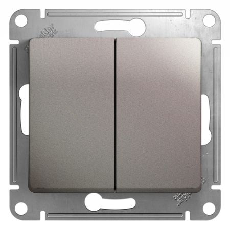 Переключатель Systeme Electric Glossa двухклавишный встраиваемый платина (GSL001265)