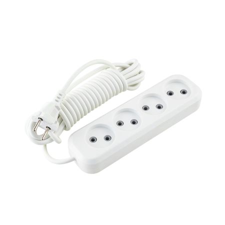 Удлинитель Düwi 4 розетки 5 м ШВВП 2х1 мм2 6 А 1,3 кВт белый (28618 9) мячики и другое gigwi игрушка интерактивная мышка текстиль пластик 80 г