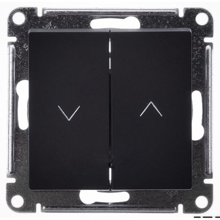 Кнопка управления жалюзи Systeme Electric AtlasDesign встраиваемая базальт (ATN001419)