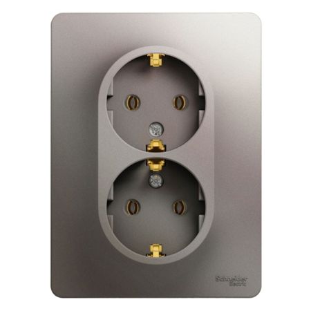 Розетка Systeme Electric Glossa встраиваемая платина (GSL001224) розетка двойная встраиваемая systeme electric glossa графит