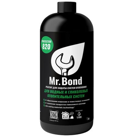 Реагент Mr.Bond Protector 820 для антибактериальной очистки и защиты 1 л реагент mr bond cooper для очистки теплообменного оборудования 12 кг