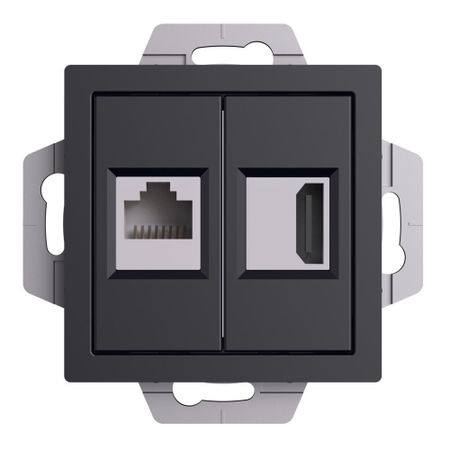 Розетка компьютерная Systeme Electric AtlasDesign встраиваемая алюминий HDMI/ RJ45 (ATN001082) ugreen карта захвата видео hdmi 4k 60гц