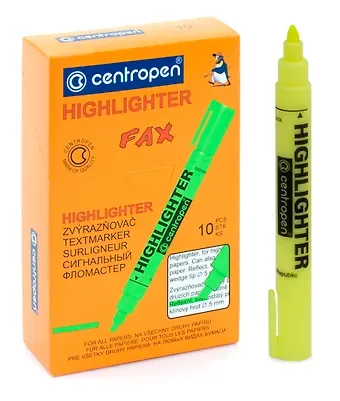 Текстовыделитель Centropen, Fax, желтый 5 мм