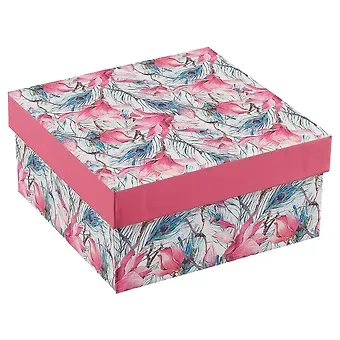 Подарочная коробка «Цветы и перья» маленькая