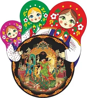 Сувенир, АКМ, Магнит круглый Палех.Золотая уздечка 6*7см, смола