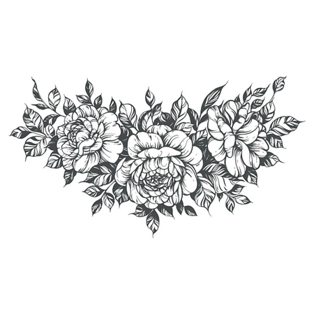 Наклейки для тела PRINT FACTORY Временная татуировка на зону Декольте Пионы искусственные пионы wqnjin шелк 1 букет 45 см