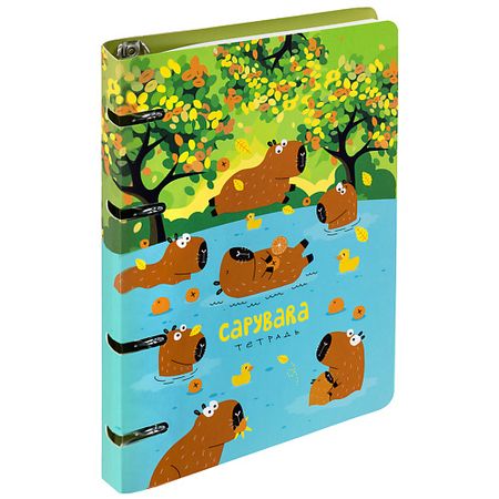 Тетрадь BRAUBERG Тетрадь на кольцах 120л Капибары канифольные фигурки бобра и капибары 100 шт