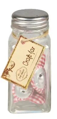 Пуговки в клетку ассорти в стекл. банке  с тэгом (S20487527-16)