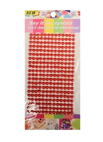 Стразы полужемчужины на подвесе с напылением, 260 шт, 6 мм, красные