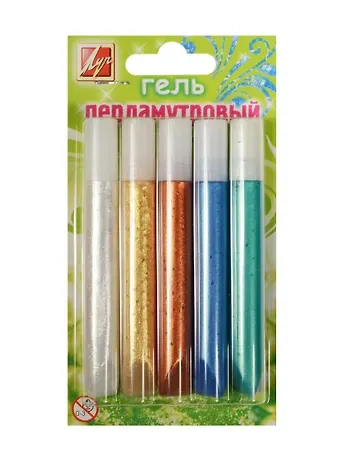 Гель с блестками перламутровый ЛУЧ 5цв. по 10мл. 21С 1389-08