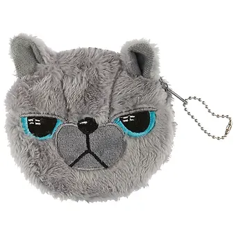 Косметичка-кошелек Кот серый (10см) (текстиль)