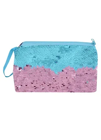 Косметичка-кошелек с пайетками на молнии (20х14) (текстиль)