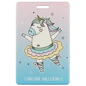 Чехол для карточек Unicorn ballerina фиолетовый градиент (ДК2018-139)