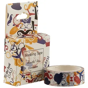 Лента бумажная Часы и усы 5м х 1,5 см