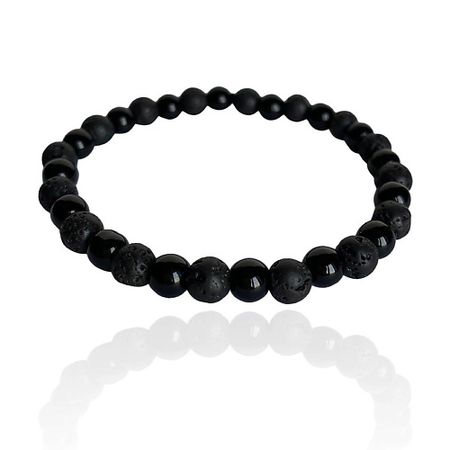 Браслет LAPUSH Браслет на руку с черным агатом и вулканической лавой