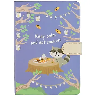 Блокнот с магнитной застежкой «Енот. Keep calm and eat cookies», 128 листов