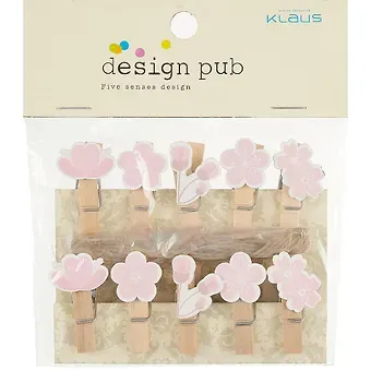 Прищепки декоративные с веревкой 10 шт. Сакура