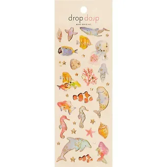 Наклейки 20х7,5 (с клапаном)Морской мир (№ 1,2)