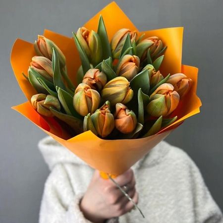 Букет живых цветов ДОМ ЦВЕТОВ АННЫ БАКАЛОВОЙ Тюльпаны пионовидные искусственные тюльпаны lekse 5 шт