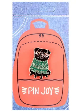Значок Pin Joy Мопс в свитере (металл) (12-08599-934)