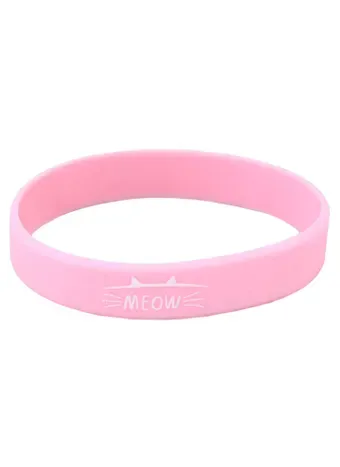 Браслет Meow (розовый) (силикон)(20,2 см)