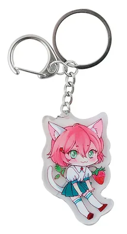 Брелок Аниме Чиби Девочка с ягодкой (Сёдзё) (акрил) (6х4) (12-shiyu-2682)