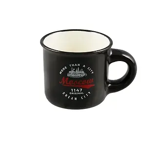 Кружка Москва. Эмблема (фарфор.мал.матовая) (черная) (065-9-M-19-27-BL)