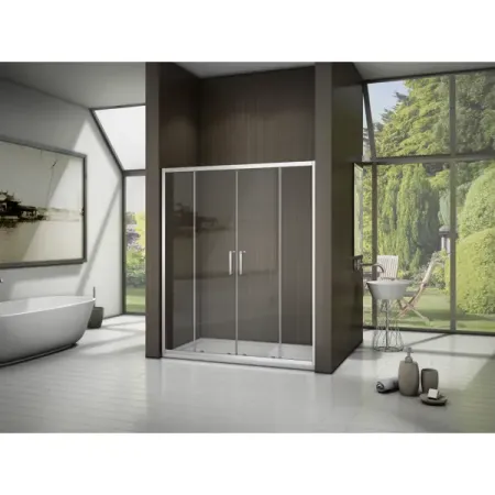 Душевая дверь в нишу Makiato WTW-TD-170-C-WE, 185x170 см хромированный профиль прозрачное стекло раздвижная