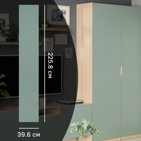 Дверь для шкафа Лион София грин 39.6x225.8x1.8 см ЛДСП цвет зеленый пузыреплодник зеленый с2 h30 40 см 2 года контейнер