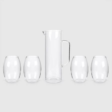Набор Efe Glass кувшин 1,5 л и  4 стакана 480 мл