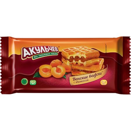 Вафли Акульчев венские с абрикосом 100 г