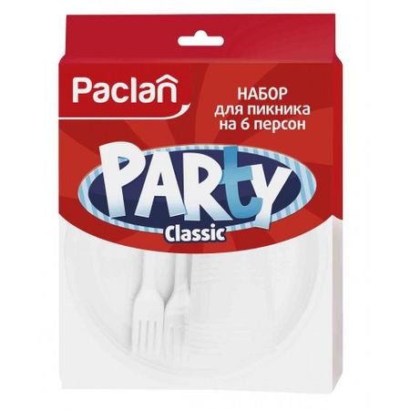 Набор для пикника Paclan на 6 персон (тарелки 170 мм + стаканы 200 мл + вилки)