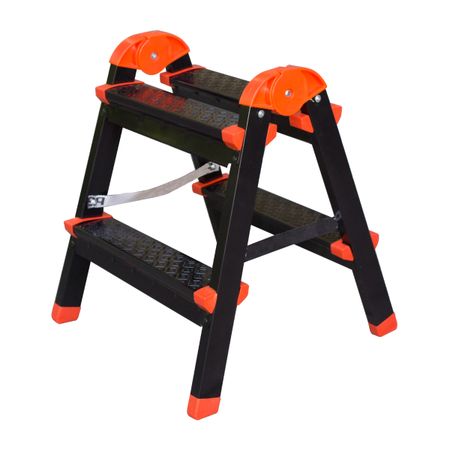 Стремянка-табурет стальная Zalger двусторонняя 2 ступени