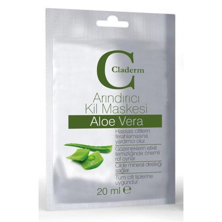 Глиняная маска для лица Claderm Aloe Vera / Алоэ Вера 20 мл