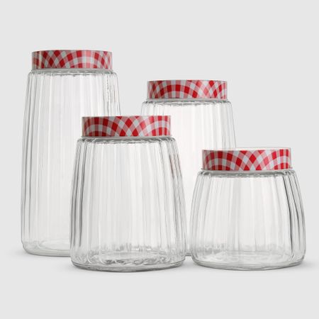 Набор банок Qingdao 4 шт 2,2/1,8/1,35/0,95 л клетка
