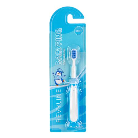 Детская зубная щётка Revyline babyping 0+ , голубая мягкая