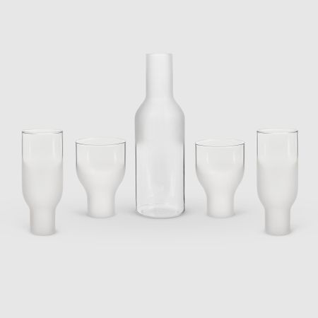 Набор посуды Ownland кувшин 1 л, 4 стакана 320/340 мл